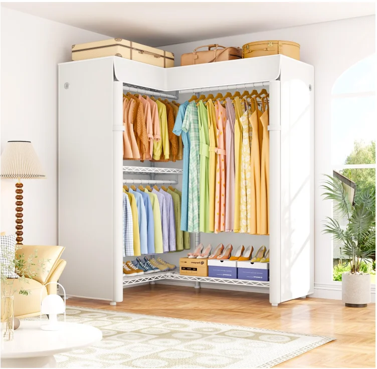 Freestanding Clothing Racks for Hanging Clothes，Heavy Duty Closet Organizer 43.4
