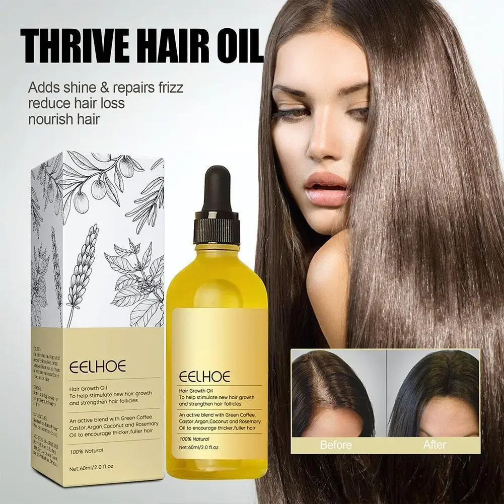 Anti perda de cabelo óleo natural do crescimento do cabelo, óleo essencial nutritivo para o reparo denso, cabelo danificado, óleo liso hidratante, 2024