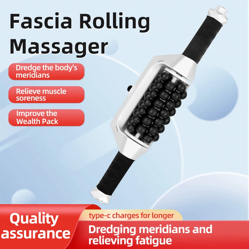 Whole Body Vibration Fascia Roller with Silicone Ball for Back To Boost Metabolism USB Rechargeable Roller Machine