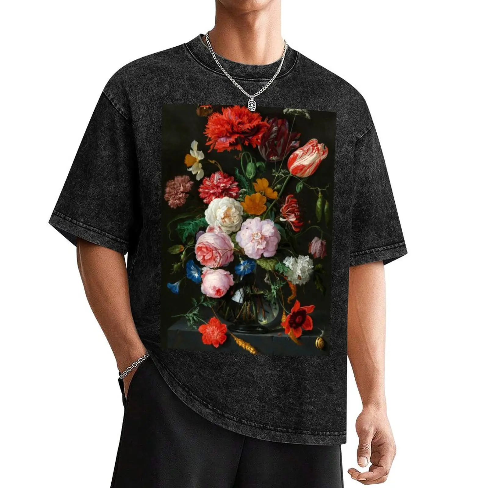 

Jan Davidsz. de Heem Still Life with Flowers in a Glass Vase T-Shirt plain graphics designer shirts clothing for men