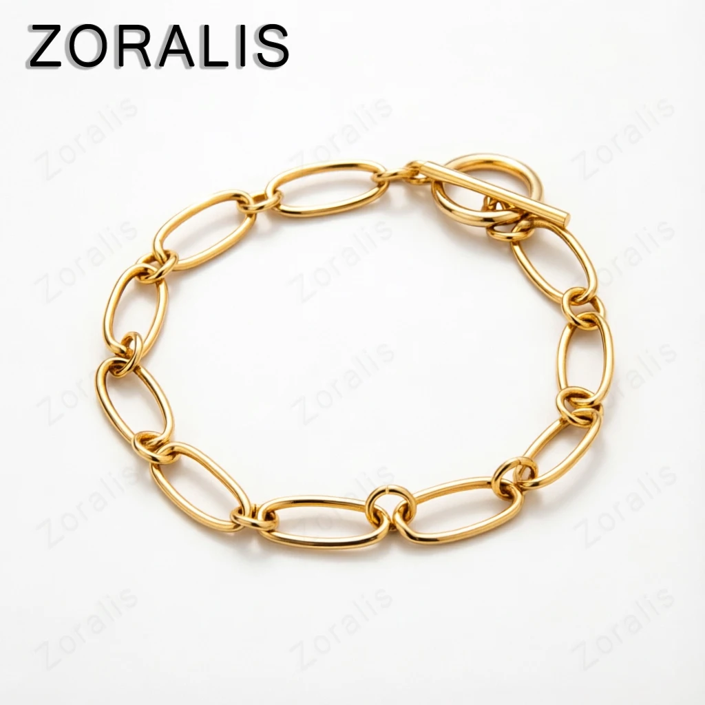 Beautiful 18K Gold 20cm Oval Chain OT Buckle Bracelets For Woman Charm Party Birthday Wedding Engagement Jewelry Gift