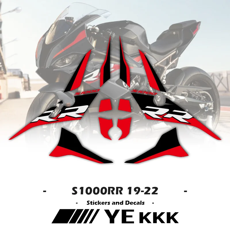 

For BMW S1000RR 2019 2020 2021 2022 New Motorcycle Fairing Shell Sticker Decal Customization Red and Black Design