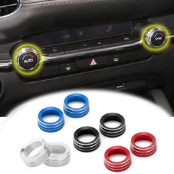 Car AC Air Conditioner Knob Cover Ring Adjust Trim Sticker Fit For Mazda 3 Axela CX-30 Artez 2020-2024 Accessories