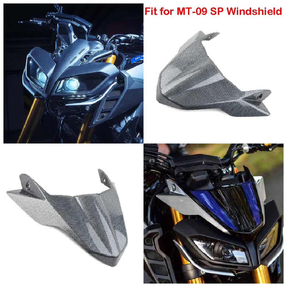 Fits for Yamaha MT 09 MT09 SP ABS MT-09 FZ09 FZ-09 2017-2020 Motorcycle Front Windscreen Windshield Airflow Wind Deflector Cover