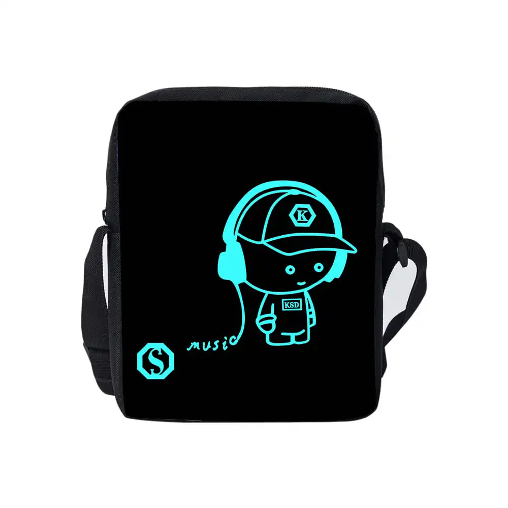 

Fluorescent KSD Daily Single Sided Messenger Bag For Boy/Girls Children Best Gifts 3D Cartoon Casual Teenage Crossbody Bag