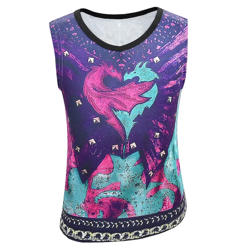 girls Descendants 3 Mal costume for Evie Cosplay Child Fantasia Halloween Clothes Wig Birthday Party Fancy Dress