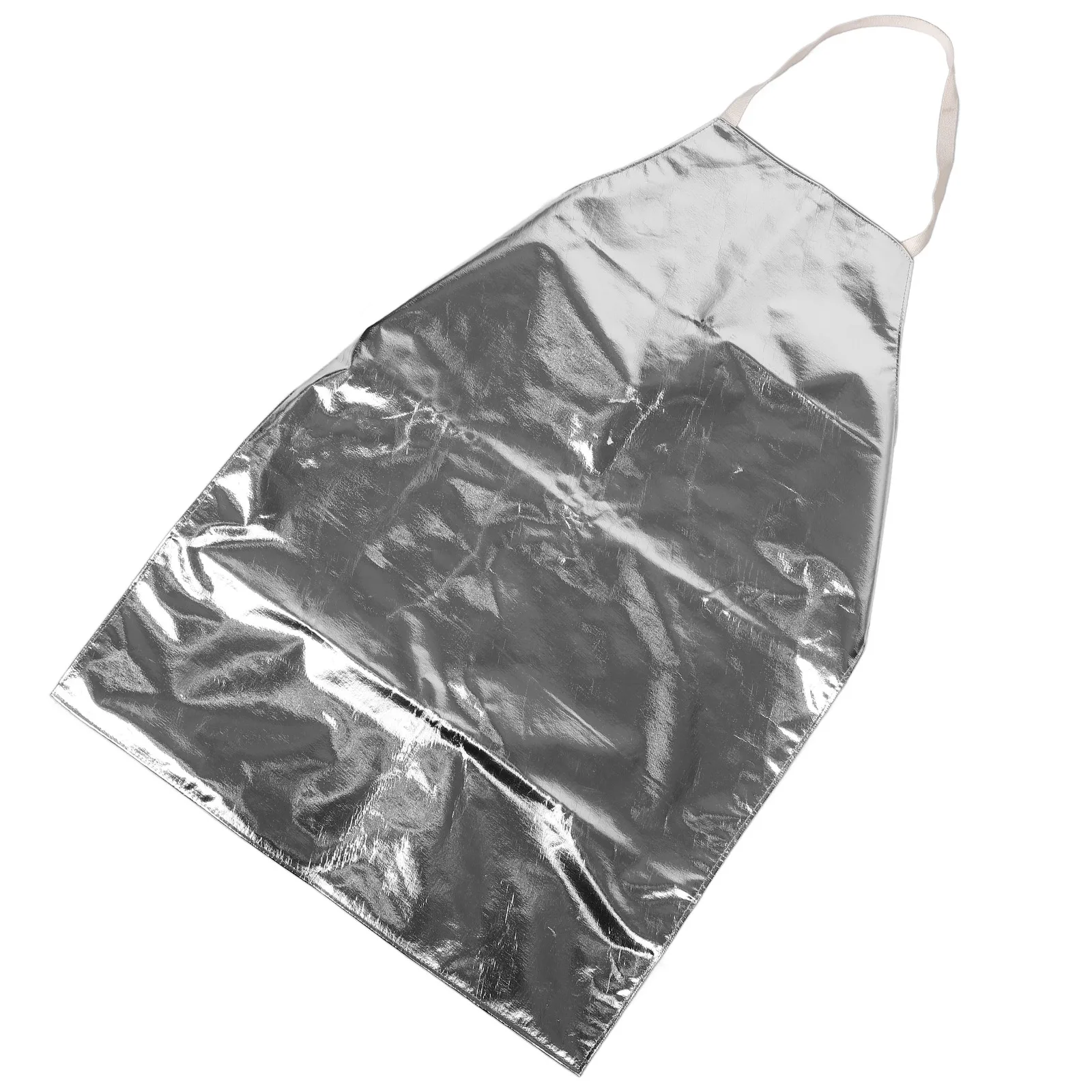 

【】Industrial Aluminum Foil Insulated Apron Heat Resistant Flame Protection Workwear For Welding Smelting Woodworking