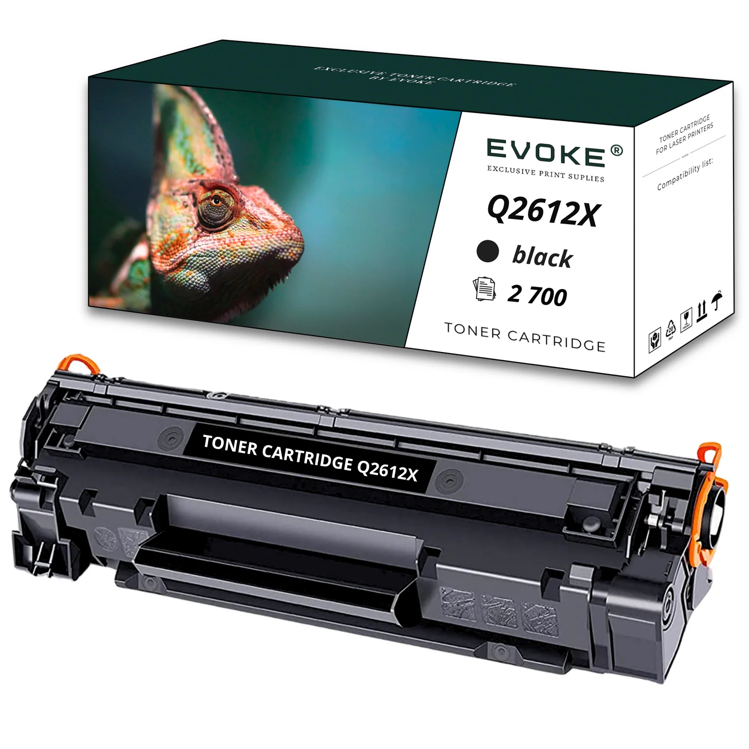 Toner Voor Hp Q2612x 12x Printer Zwart | 2700 Pagina 'S