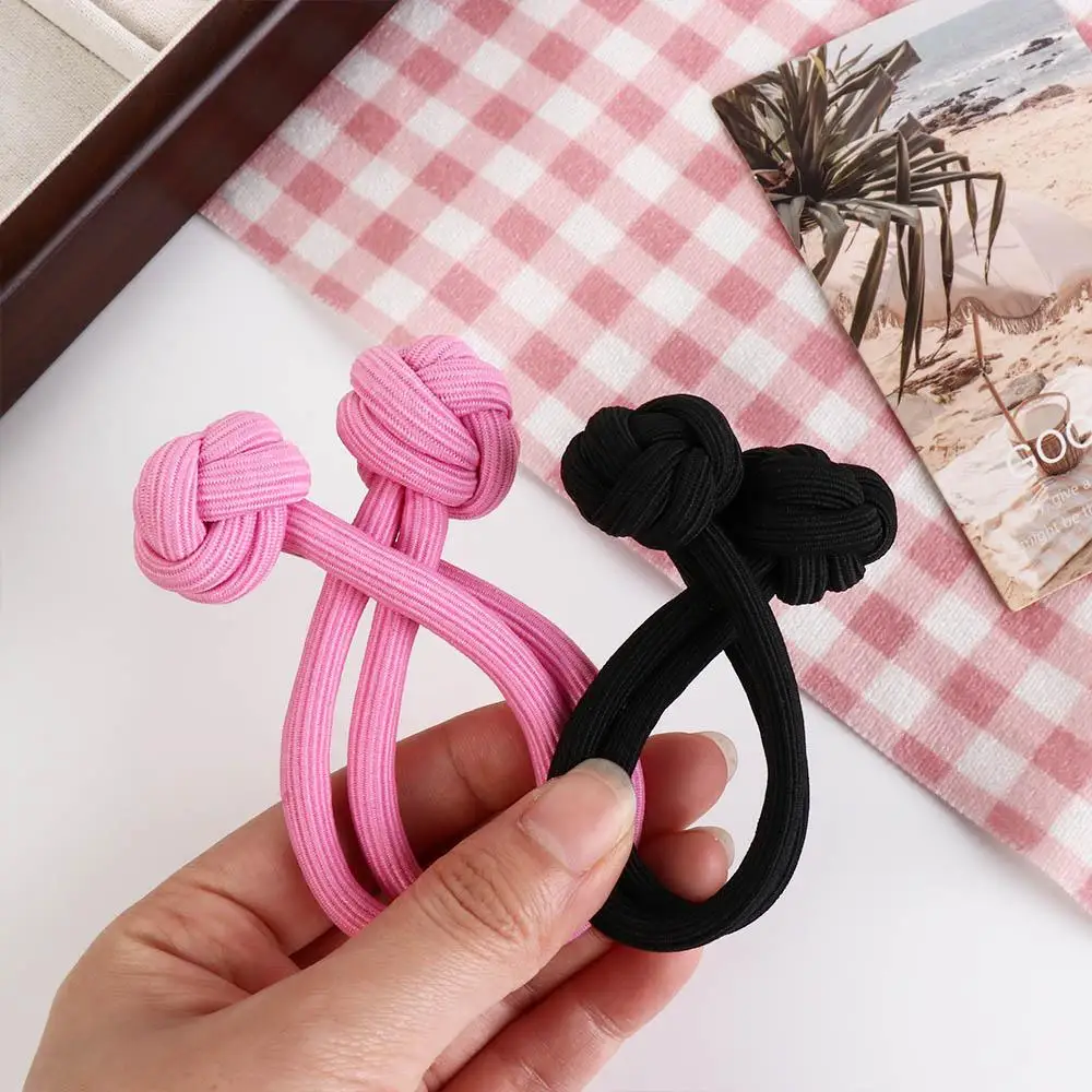 Elegant Solid Color Chinese Knot Hair Rope Rubber Elastic Elastic Hair Ring Ins Simple Korean Rubber Band Hanfu