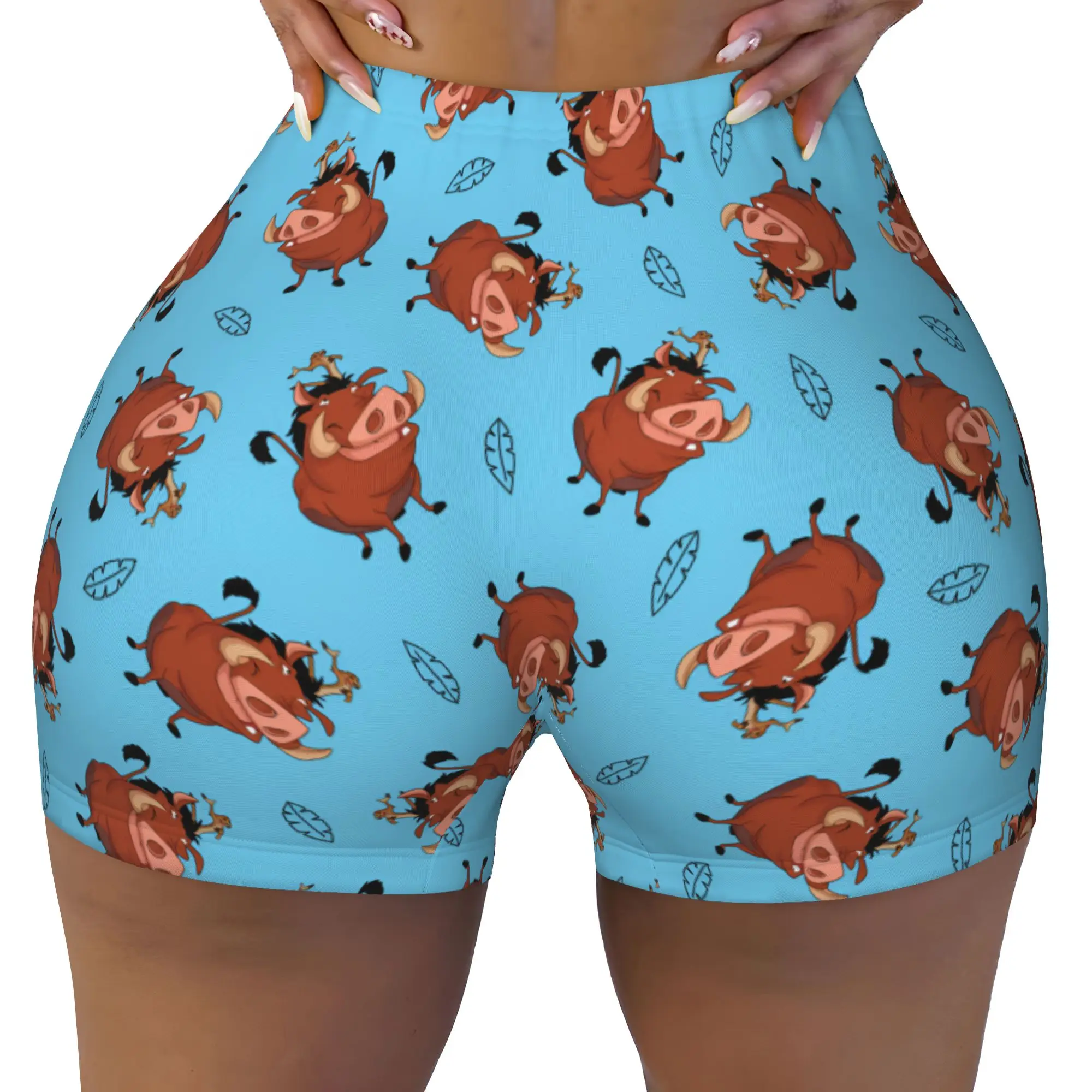 Custom Liones Anime Kinges Gym Volleyball Biker Shorts Women's Hakuna Matata Simba Workout Yoga Shorts