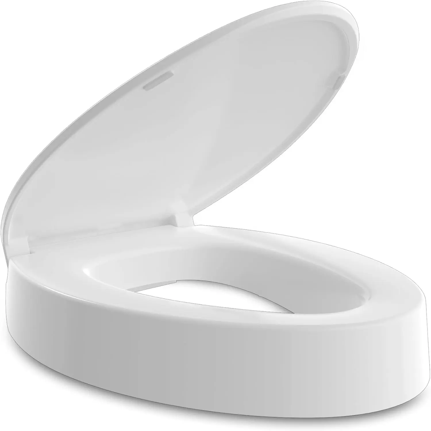 

ELONGATED toilet seat risers for seniors, Slow Close, Elevated toilet seat, Heavy Duty, Never Loosen, Raised toilet seat elongat