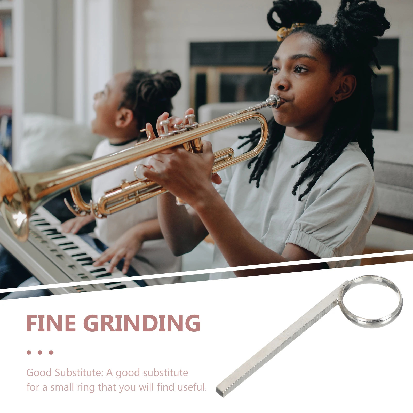 

Small Premium Metal Trumpet Slide Finger Ring Set Durable Rust-Proof Musical Instrument Accessory B Flat Trumpet Part Supplies