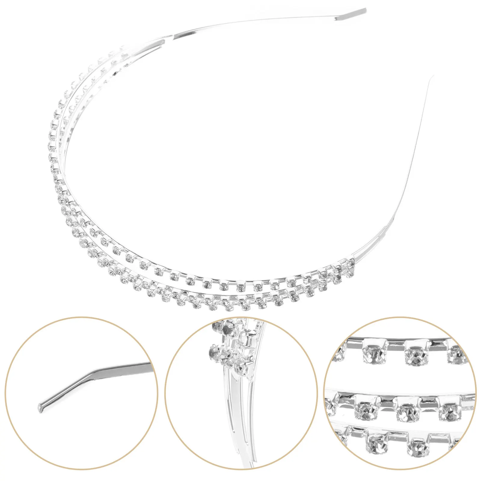 

Элегантная повязка для волос со стразами для женщин, блестящий ободок-аксессуар для свадьбы, выпускного, юбилея, повседневного использования, стильный, 1 шт.