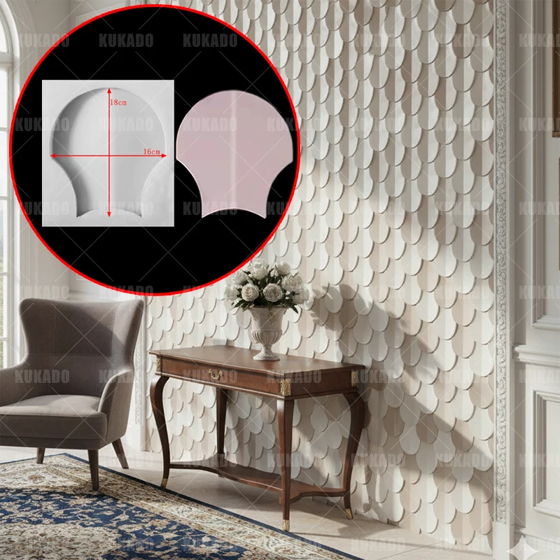 

Cement Brick Silicone Mold 3D Brick Hollow Partition Shell Shaped Structure Suitable For Indoor Background Wall Decoration