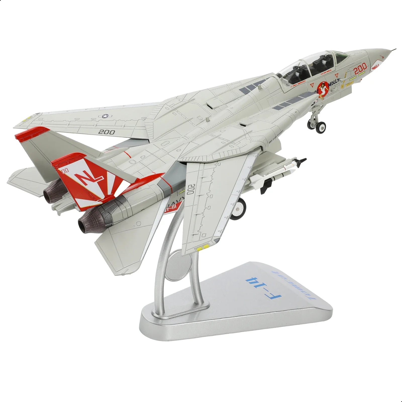 1/72  Scale F-14 Tomcat US Navy VF-111 Sun Downers Miss Molly DieCast Fighter Military Aircraft Models Souvenir Collection Gift