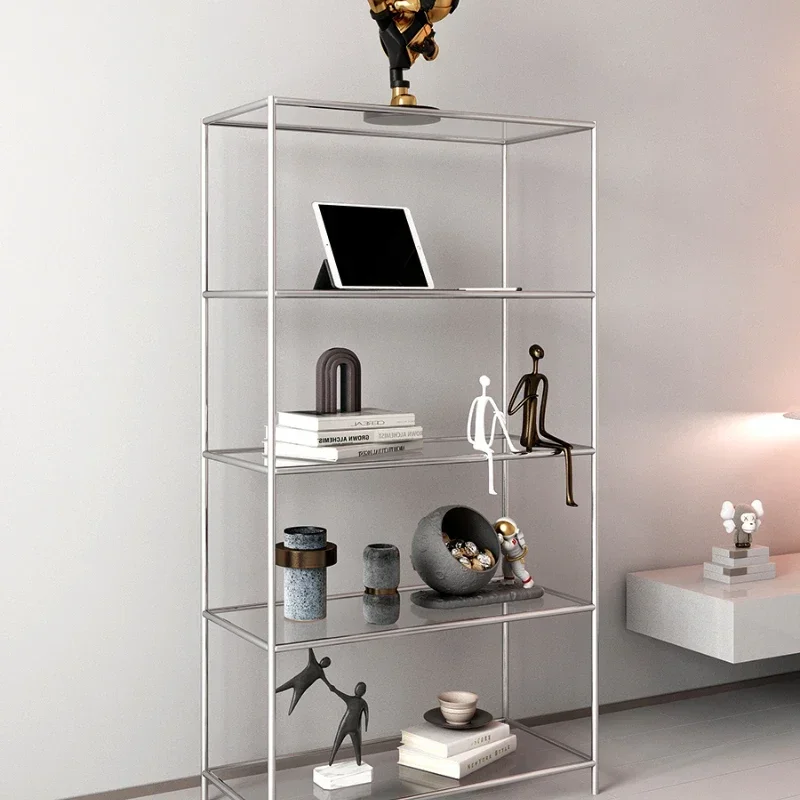 

Storage Rack Household Display Rack Glass Bookshelf Floor Display Rack