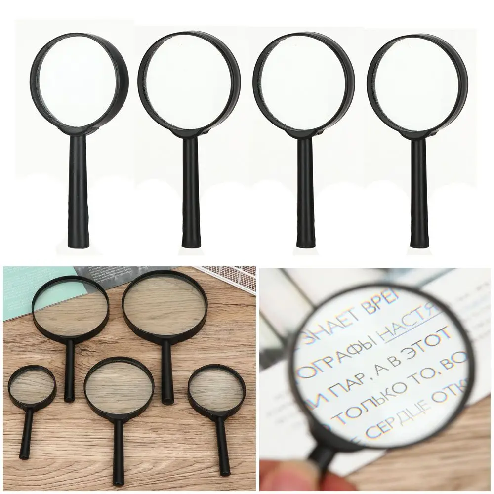 Plastic 40/50/60/75/90/100/110/130mm Insect viewer Reading Glass Lens Jewelry Loupe Hand Held Magnifier 1~6X Magnifying