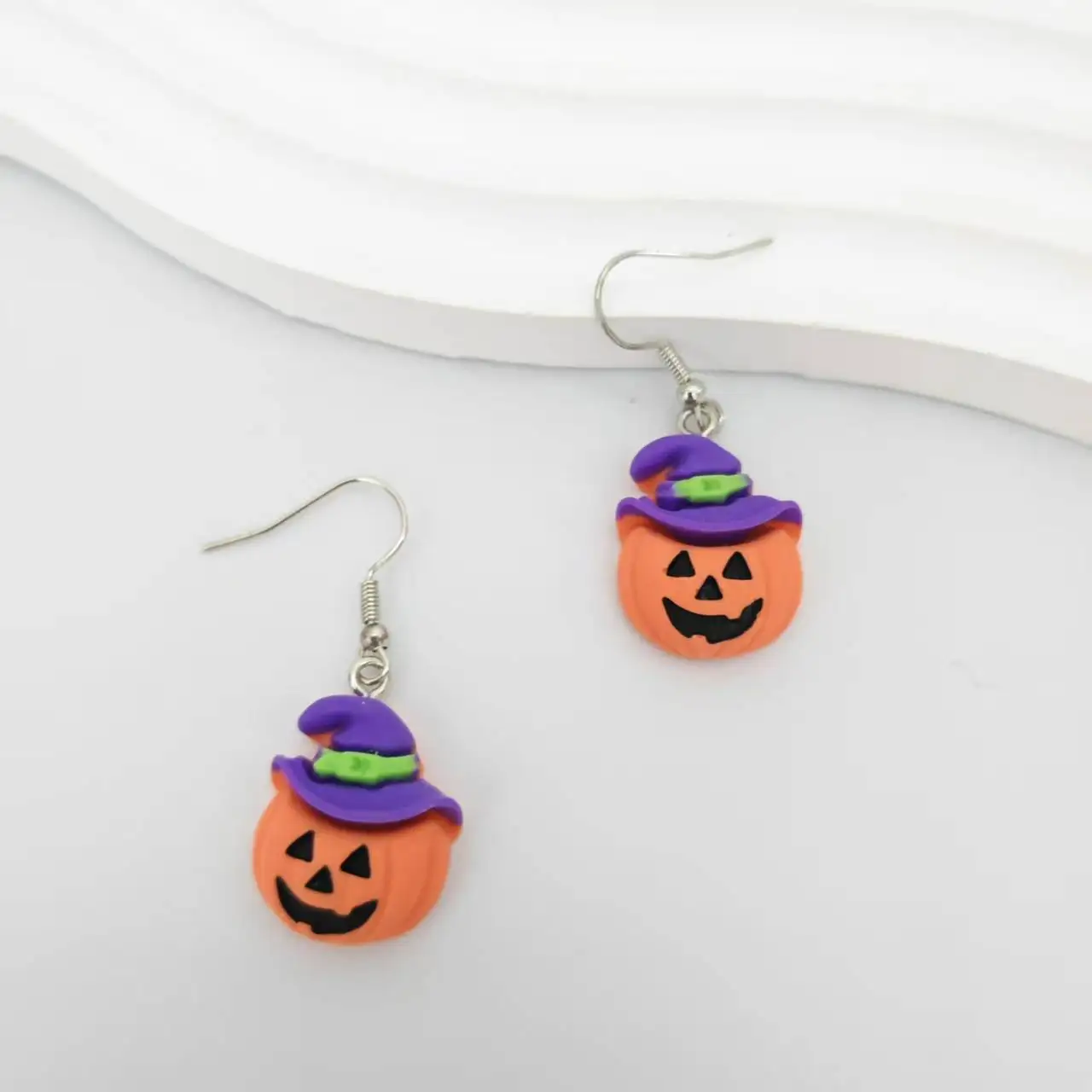 

Girls Halloween Drop Earring Set Women Orange Pumpkin Ghost Face Pendant Party Cosplay Jewelry