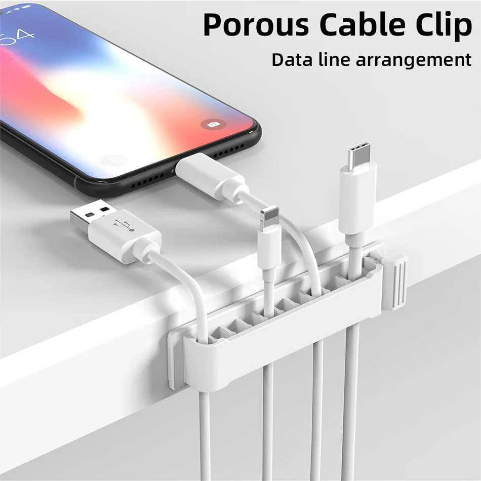 

Cable Organizer Self Adhesive Cable Clips Table USB Cable Management Clamp Car Home Desk Wall Cord Holder Charging Wire Winder