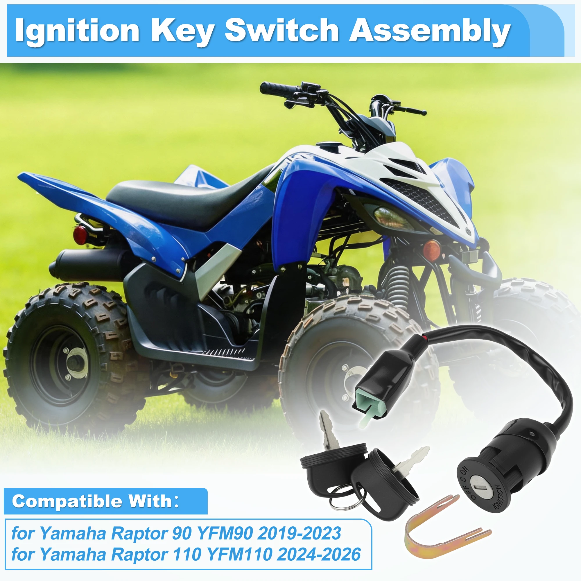 Motoforti BD3H25100000 Ignition Switch for Yamaha Raptor 90 YFM90 19-23