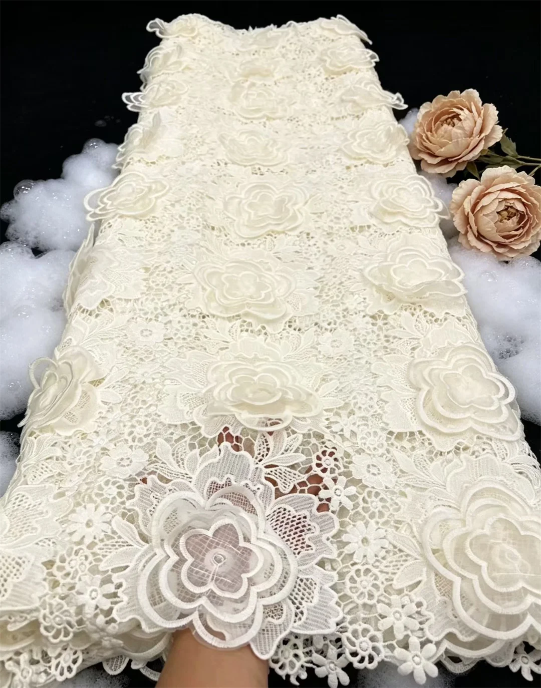 Nigerian Lace Fabrics 2026 High Quality Lace African Lace Fabric Milk Silk Lace Guipure Cord Lace Fabric For Party Dress Sewing