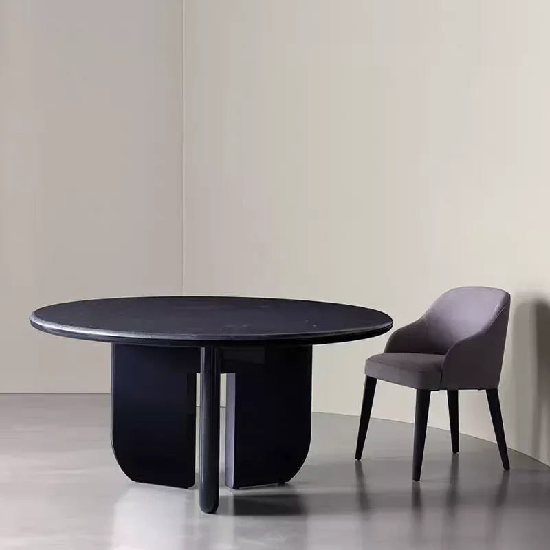 6005 الإيطالية الحد الأدنى ميريدياني خشب متين طاولة مستديرة بسيطة الحديثة غرفة المعيشة عالية اللمعان البيانو ورنيش ITALO طاولة طعام