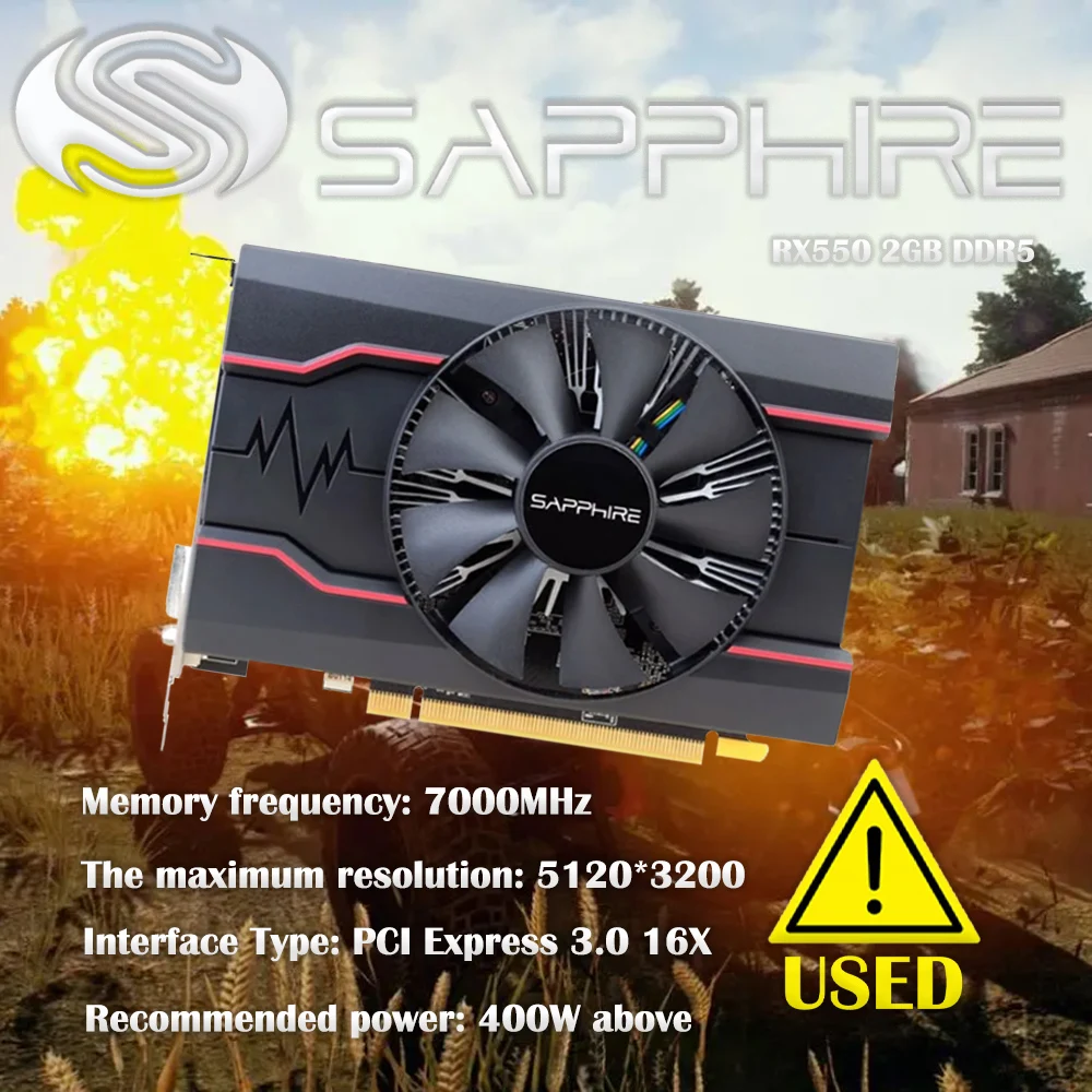 

Sapphire RX550 2GB DDR5 Graphics Cards Express 3.0 Directx12 Video Gaming Image Card External Image Card For Desktop