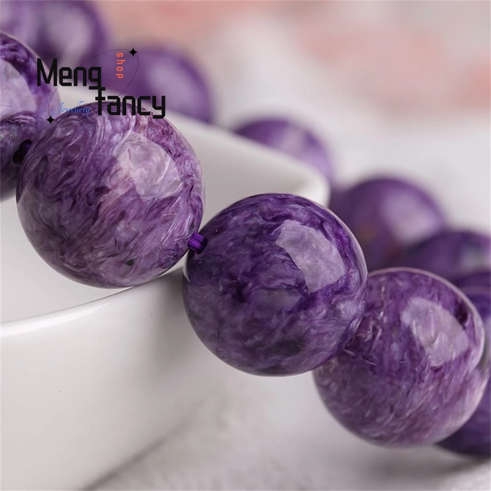 Fashion Crystal Natural Amethyst Simple Elegant High-grade Bracelet Women Imperial Purple Charoite String Popular Luxury Jewelry