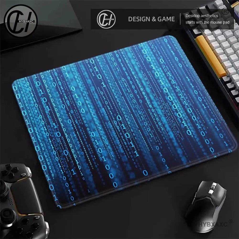 Matrix Binary Code Mouse Pad Large Rubber Base Non-slip PC Desk Accessories Mousepad for Office & Gamer Keyboard Mats Decor Mat