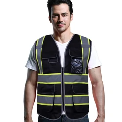 Reflective Safety Vest High Visibility XXXL Motorcycle Jacket Safety Vest Fluorescent Signal Police For Men Woman