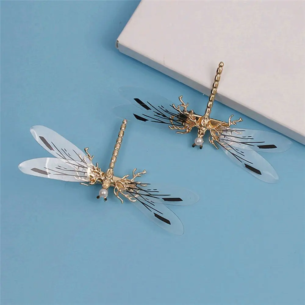 Barrettes Crystal Pearl Bride Baroque Bridal Hair Clip Headdress Wedding Gold Dragonfly Hairpins