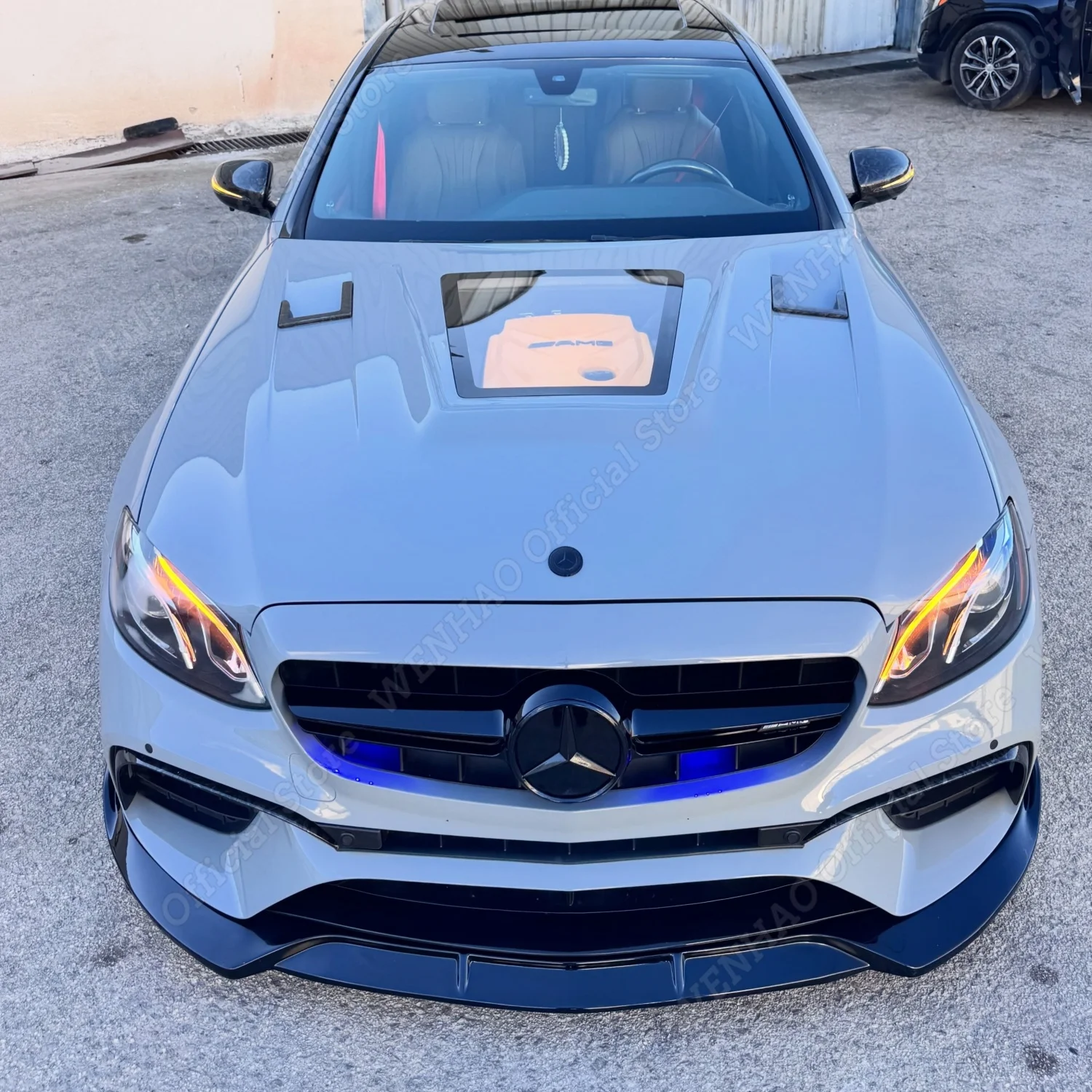 B Style Gloss Black Front Bumper Splitter For Mercedes E Class W213 C238 E-Class AMG-Line E43 E53 2016-2023 Body Kits Tuning
