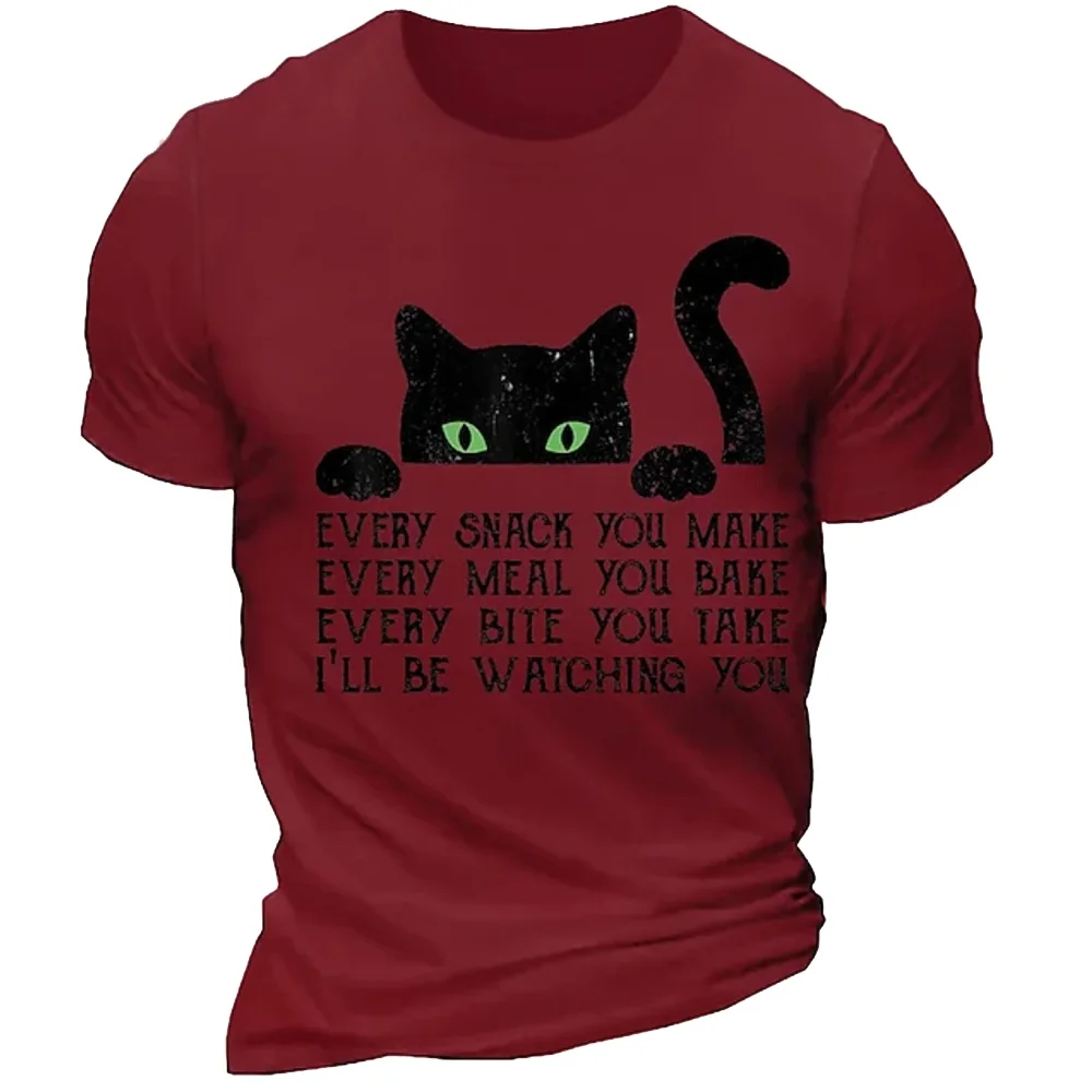 Men's T-shirt with simulated spider print, crew neck, short sleeve, fashionable, trendy, versatile, casual, and comfortable top.