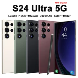 Original S24 Ultra Smartphone Network 7.3inch 16GB+1TB Android Mobile Phones Unlocked 7000mAh 50MP+108MP 5G Cellphone NFC