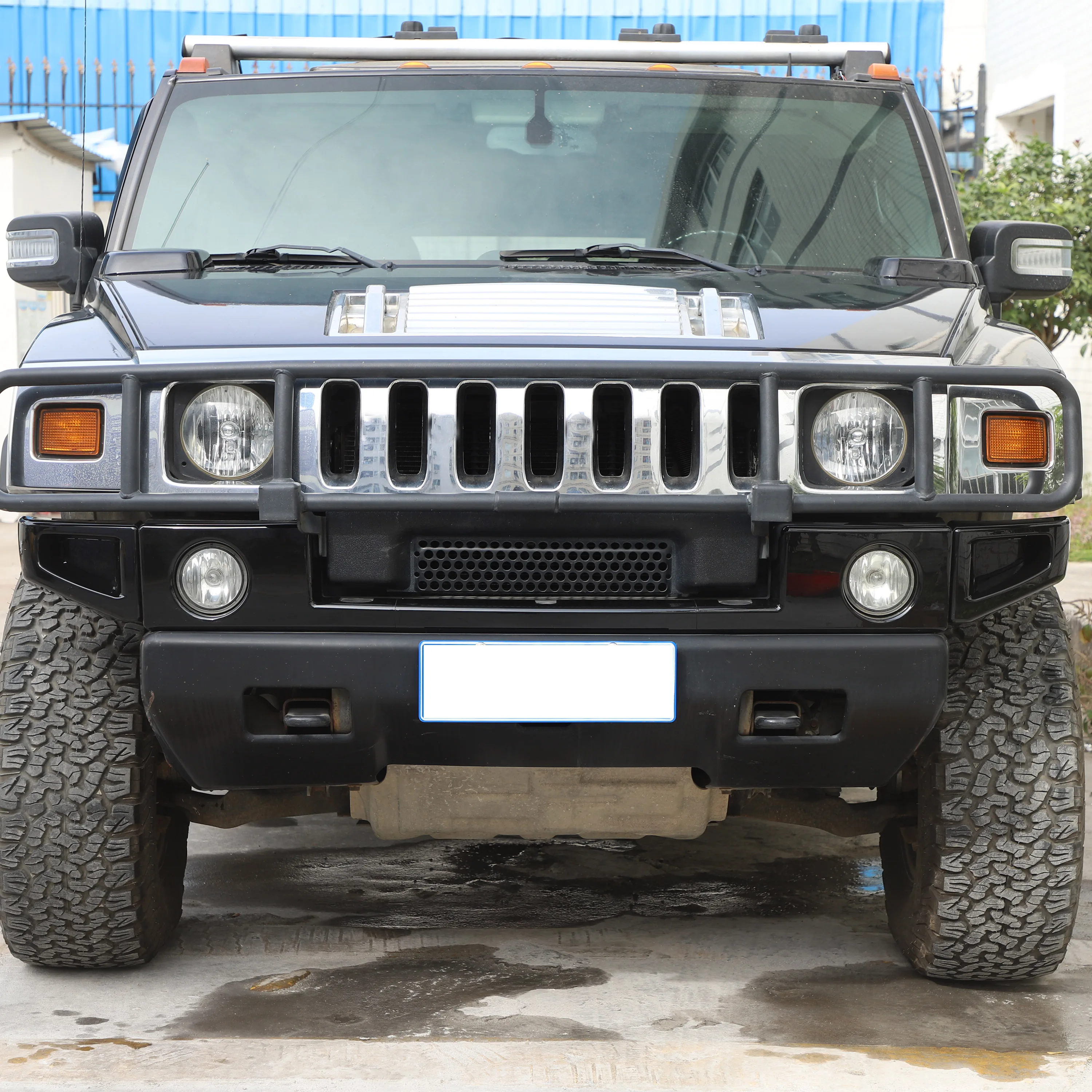 For Hummer H2 2003-2009 ABS Silver Car Front bumper lower trim strip Front fog lights Trim Cover Car Accessories