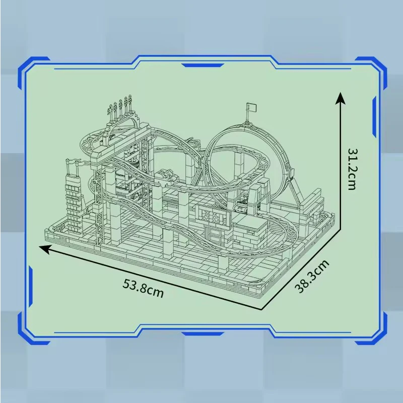 고품질 몰드 킹 11020 롤러코스터 DIY 장난감 모터라이즈드 회오리바람 코스터 블록 조립 키즈 크리스마스 선물