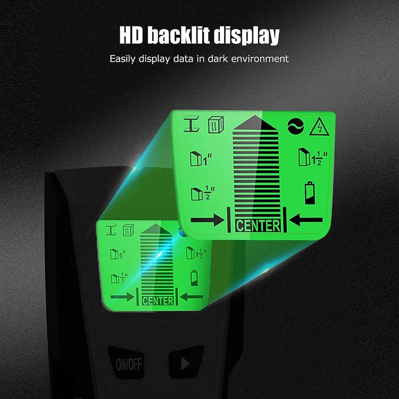 Wall Metal Detector Electronic Wood Studs Finder Wire Scanner LCD Display TH210 Black Durable