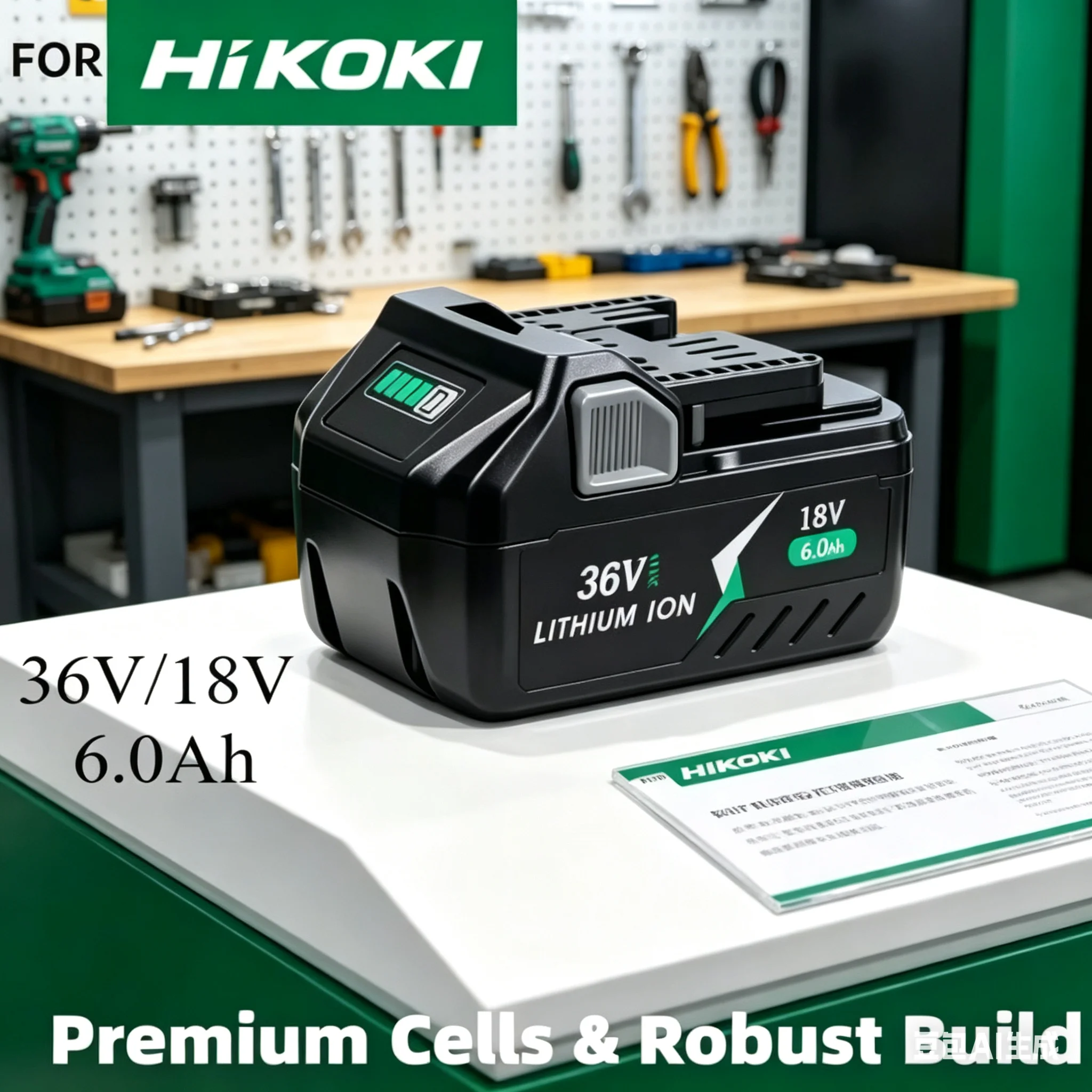 

Original 36V /18V 6.0Ah Battery for Hitachi HiKOKI BSL1840 BSL1860 DS18DSL C18DSL - High Power & Long-Lasting Multi-Tool Power
