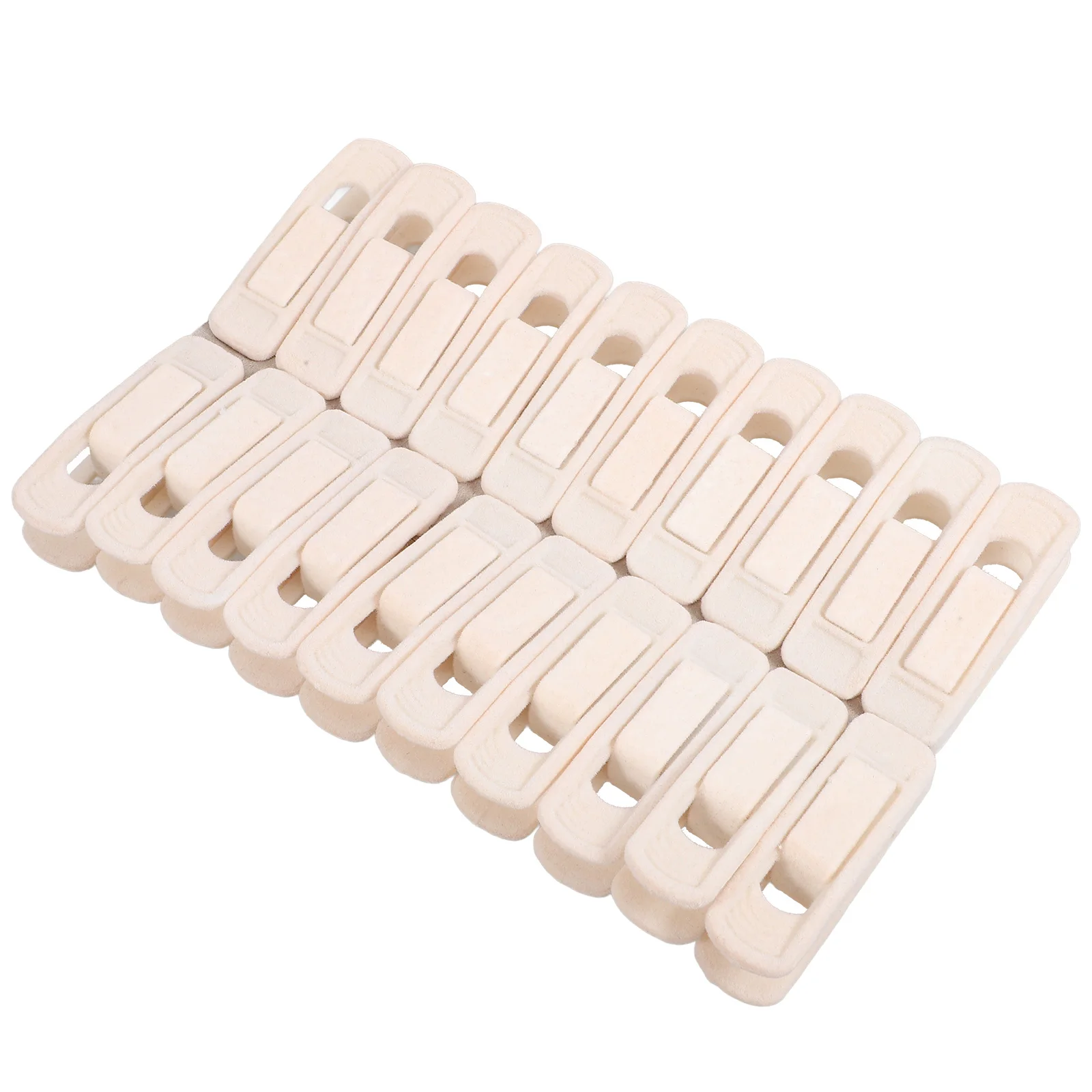 

20pcs Hanger Clips Beige Color No Marks Clothes Line Clips Laundry Drying Clothing Accessories Wardrobe Organization