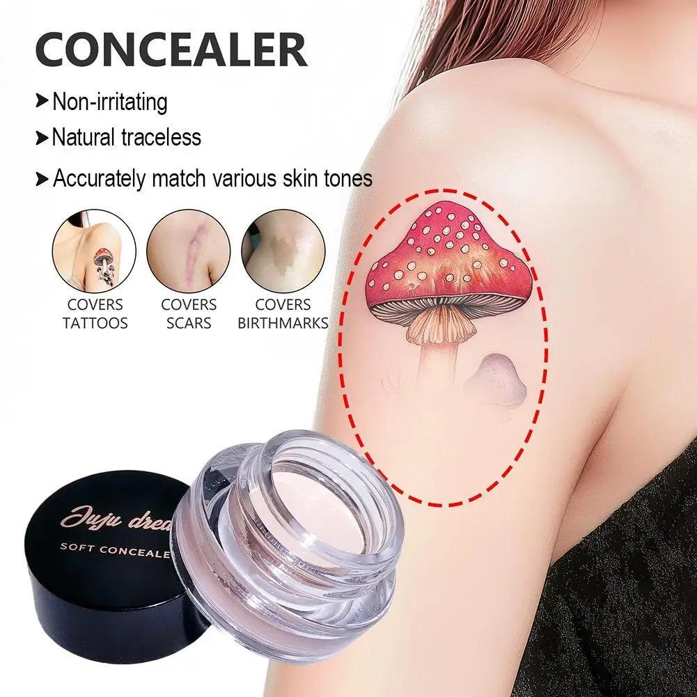 

6Colors Waterproof Full Coverage Concealer for Tattoos, Scars - Natural Finish Foundation for All Skin Tones & Types