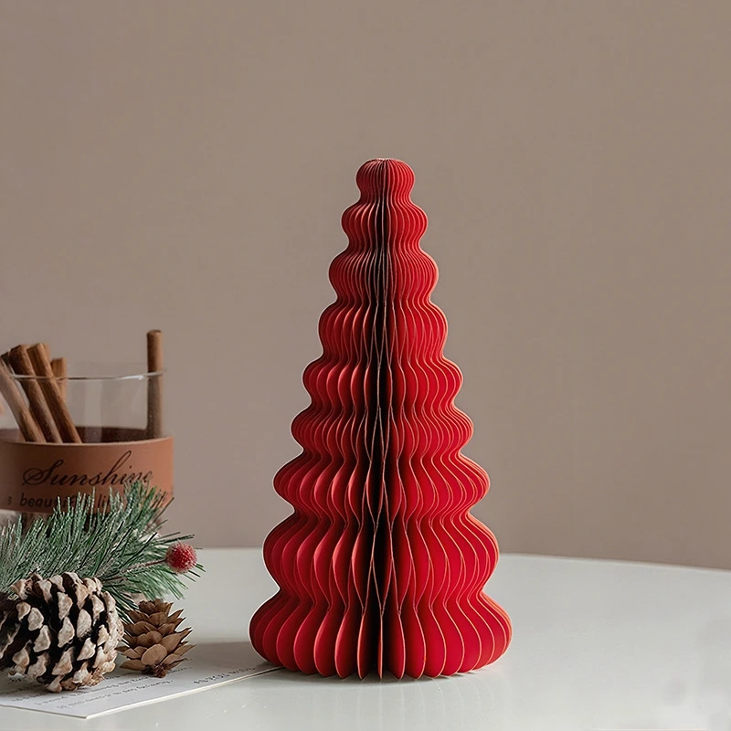 Weihnachtsbaumdekoration 3D Wabenpapier Weihnachtsbaumornamente Neujahrs-Weihnachtsfeier-Deko Weihnachtsbaum-Hängeornament – Detail 9