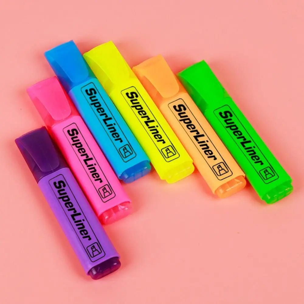 

4/6 Colors Colorful Highlighters Art Markers Oblique Drawing Fluorescent Pen Markers Flat Shape School Office Supplies