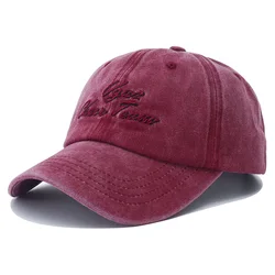 Unisex wyszywane litery prany bawełniana czapka baseballowa regulowany w stylu Vintage czapki tirówki w stylu Vintage dla kobiet mężczyzn Gorras Para Hombres