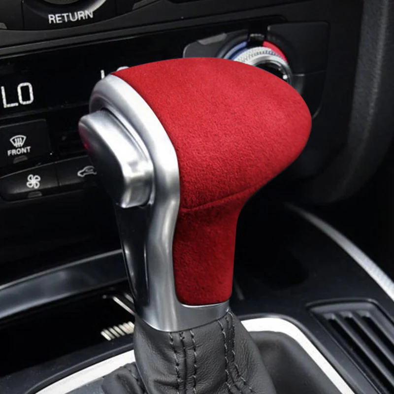 Suede Wrapping Gear Shift Knob ABS Cover Decoration Interior Sticker For Audi A4 B8 A5 8T A6 C7 A7 Q5 Q7 4L S6 S7 Accessories