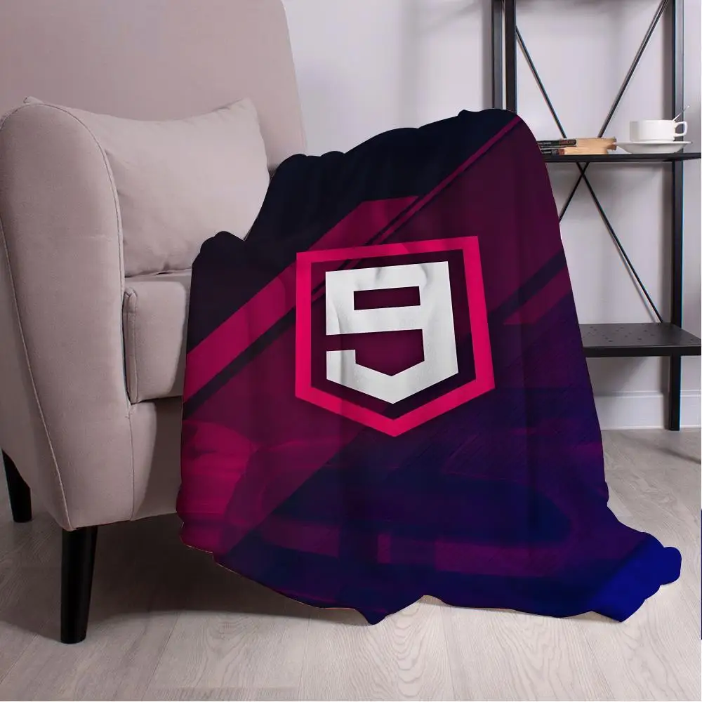 

Creative Arabic numeral racing number 9 Throw Blanket Aesthetic Art Flannel Blanket Portable Home Travel Camping Sofa Picnic Th