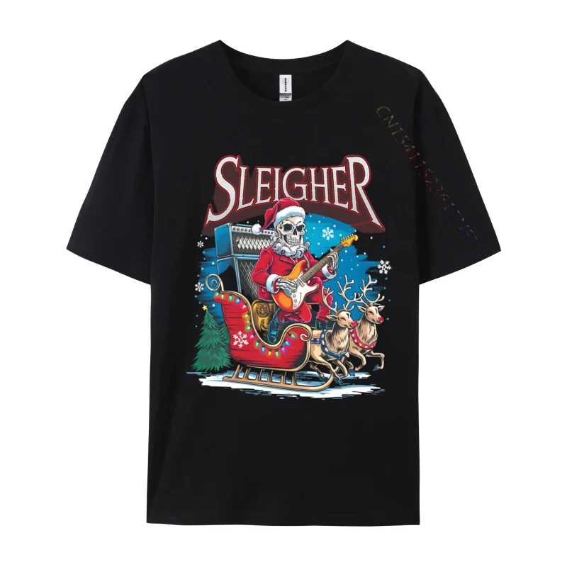 

Sleigher Hail Santa Skull Christmas Costume Rock Xmas Art T-Shirts Fashionable Men Tees Classic Tops Tees New T-Shirts