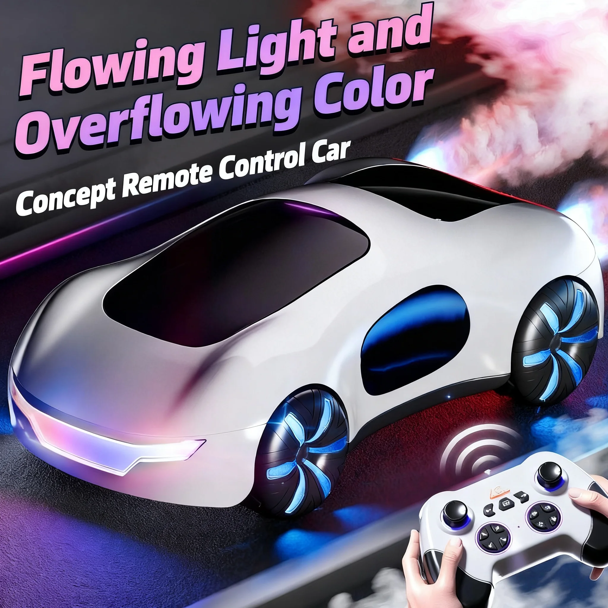 

Meteor Supercar RC Remote-Controlled Toy with Smoke Spray, LED Flowing Lights, Drift Mode, and Gesture-Controlled Stunt Features
