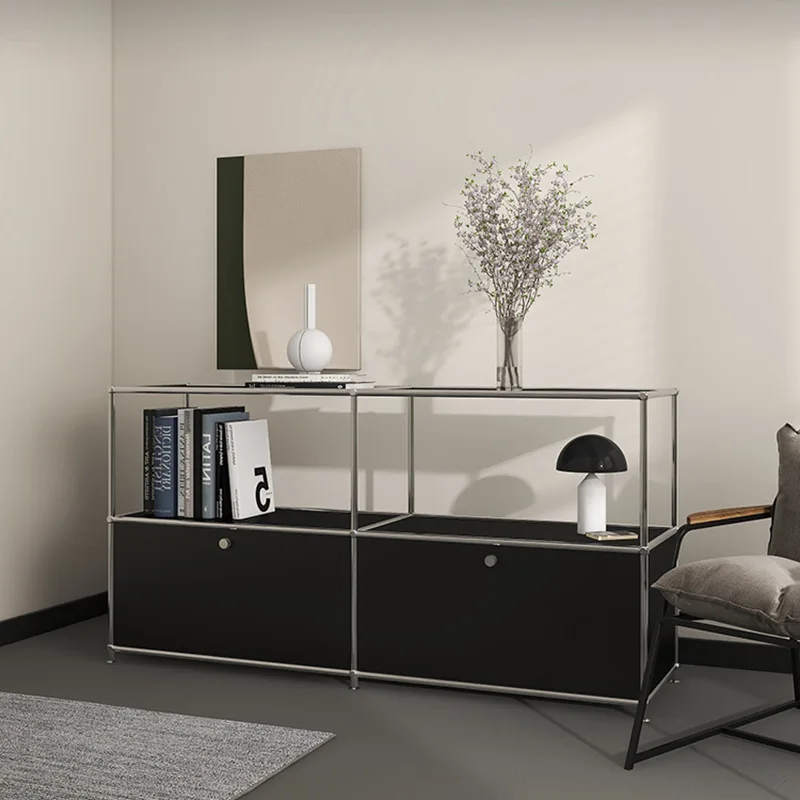 Metal stainless steel module combination household and commercial side cabinet