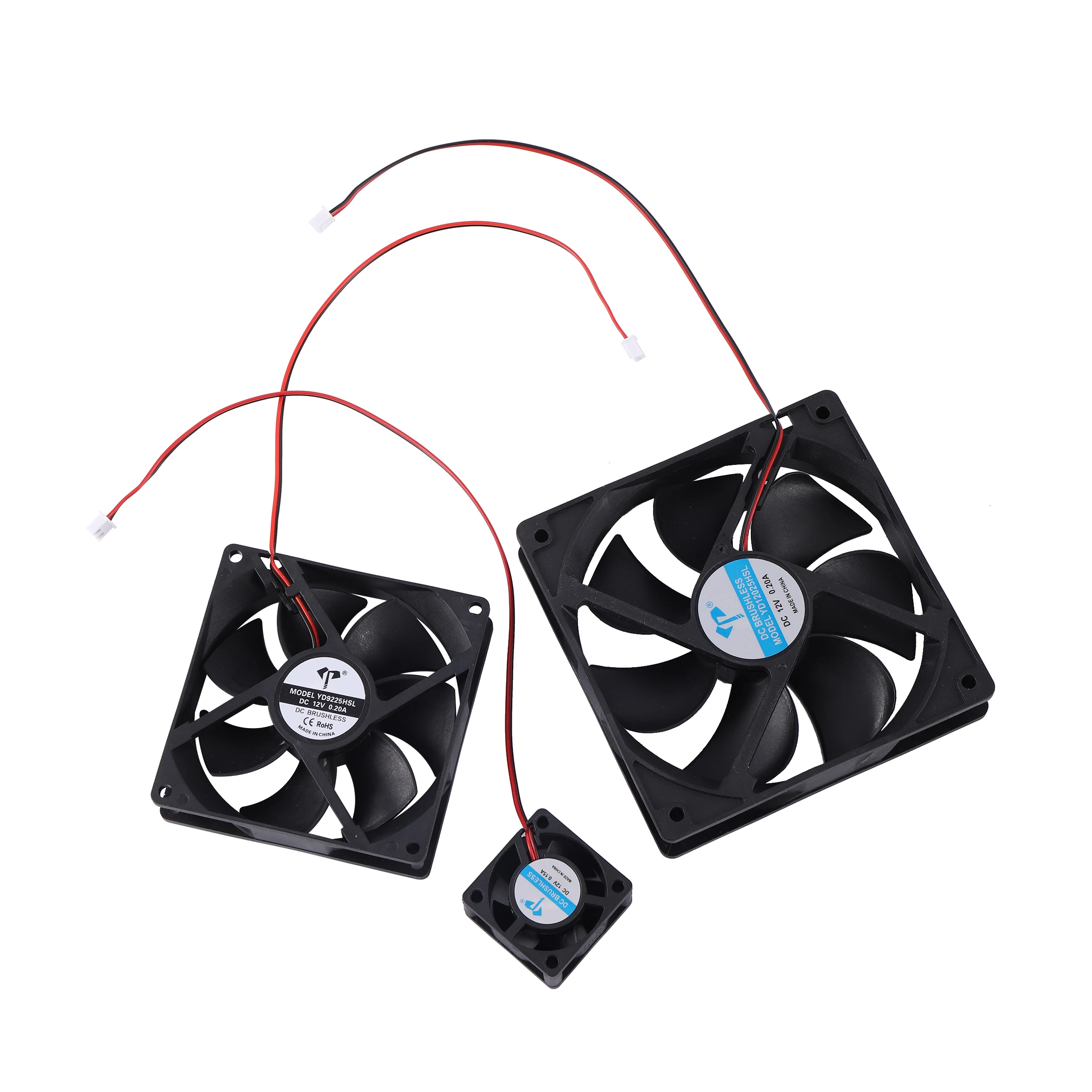 DC Brushless Fan with Two Lines 12V 0.15A/0.20A Industrial Cooling Fans Cooling Industrial Incubator Fan Exhaust 40-92-120Mm