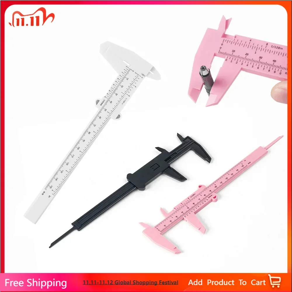 

0-150mm double scale plastic vernier caliper paper Play measuring student caliper mini measuring tool